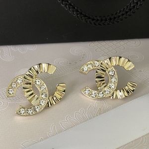 Classic Gold Tone Cc Logo Crystal Earrings